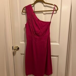 Banana Republic pink one shoulder dress, lyocell, size 2, new with tags.